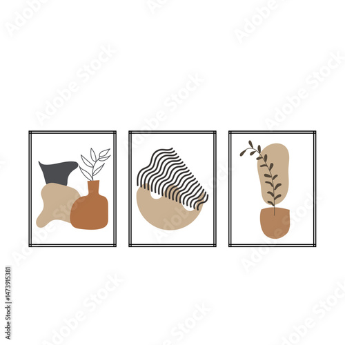 Abstract Art wall frames in neutral colors