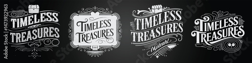 Retro Chalk Typography Elements for Labels and Posters