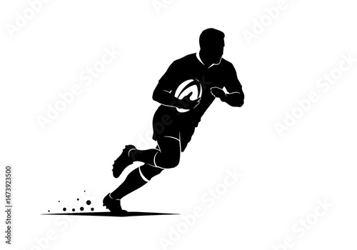 Dynamic Rugby Silhouette AI Generated