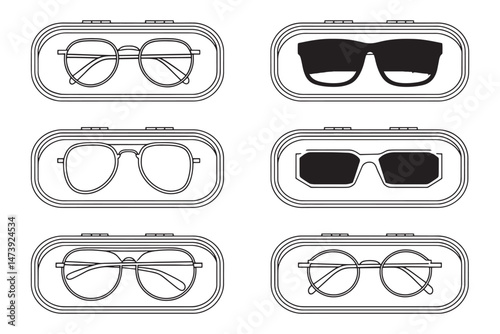 Sunglasses case simple line art