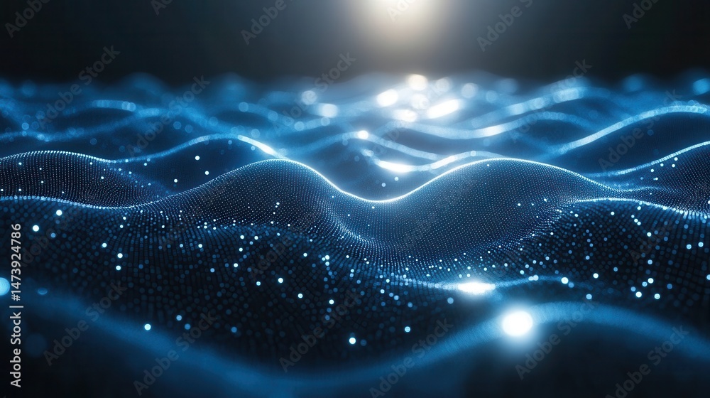 Fototapeta premium Abstract digital waves of light (3)