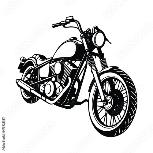 Motorcycle silhouettes Clip art isolated vector illustration on a white background