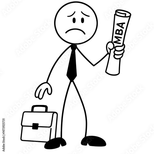 Sad MBA graduate facing job disappointment