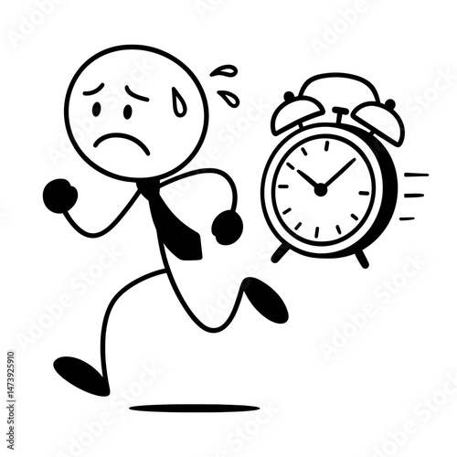 Late businessman running against the clock