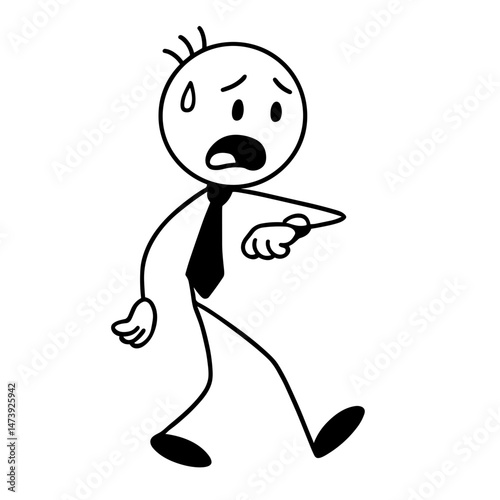 Late businessman checking time in panic