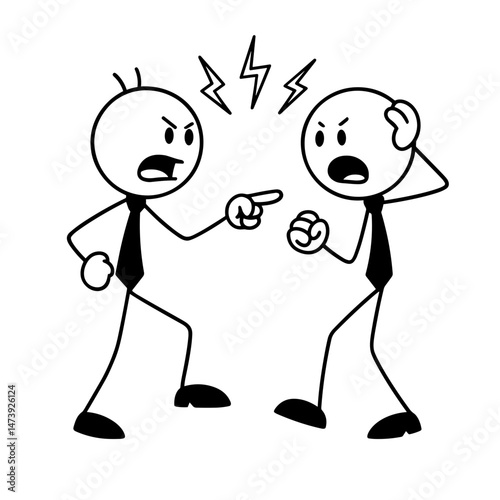 Angry business colleagues arguing during conflict