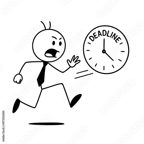 Businessman rushing to meet urgent deadline
