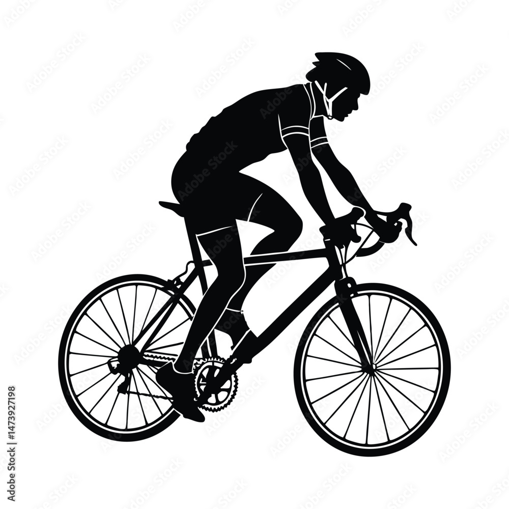 Fototapeta premium Silhouette of a cyclist male vector illustration