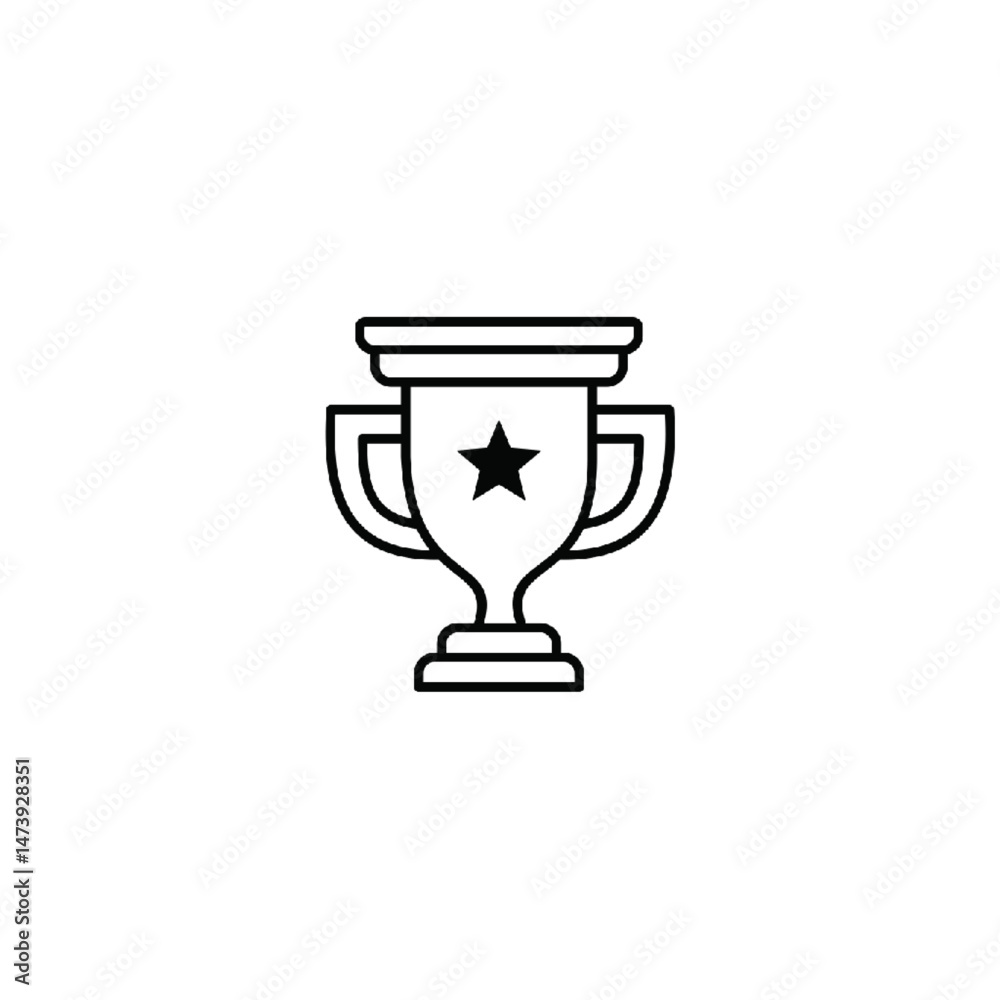 A bold and clean vector icon of a victory symbol, such as a trophy, medal, or winner’s wreath, designed in a minimalistic flat style, isolated on a white background. A bold and clean vector icon of a victory symbol, such as a trophy, medal, or winner’s wreath, designed in a minimalistic flat style, isolated on a white background.