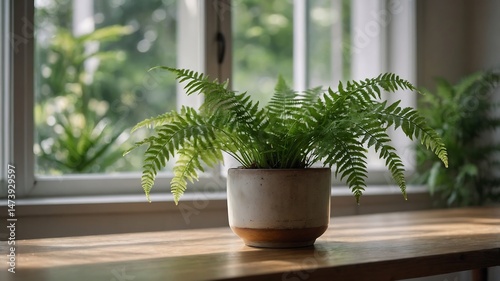 A refined minimalist interior scene featuring