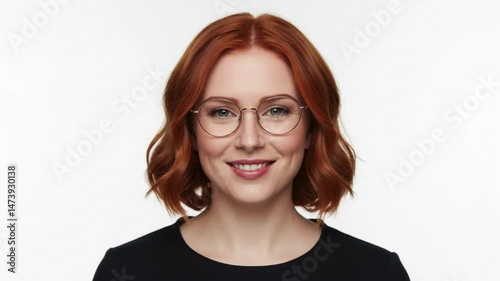 Rapid change of the faces of smiling women of different nationalities on white background