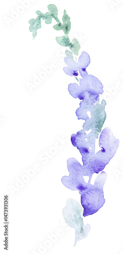Obraz na płótnie Watercolor light purple wild flower isolated illustration, floral wedding and greeting element w salonie