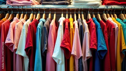 Clearance sale rack overflowing with discounted clothes and accessories , savings, sale