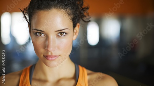 Determined athlete in gym wear, focused expression. Strength and perseverance in fitness. Free Download Determined athlete in gym wear, focused expression. Strength and perseverance in fitness. - GFXLoad