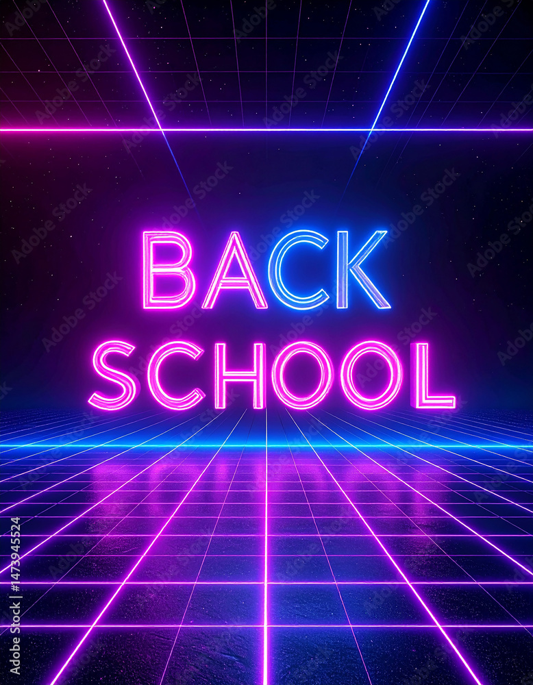 Obraz premium Minimalist back to school banner with gradient background, stylish typography