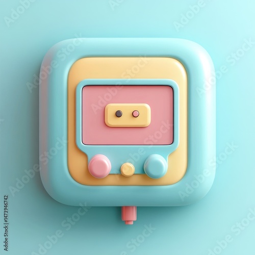Free Download Pastel-toned, three-dimensional, square medical device icon. - GFXLoad