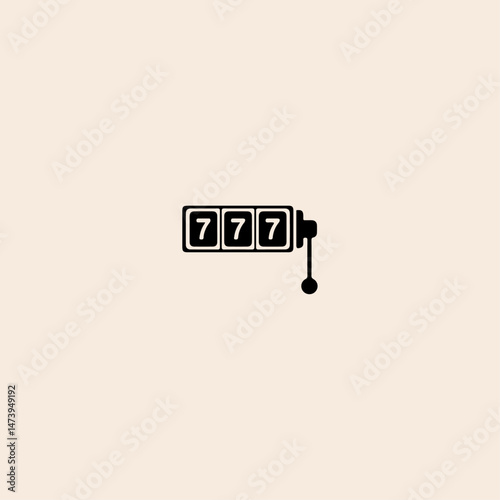 Slot machine icon flat vector design. 