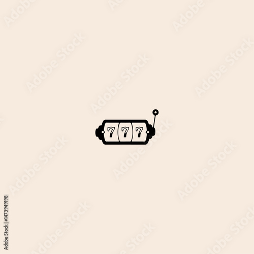 Slot machine icon flat vector design. 