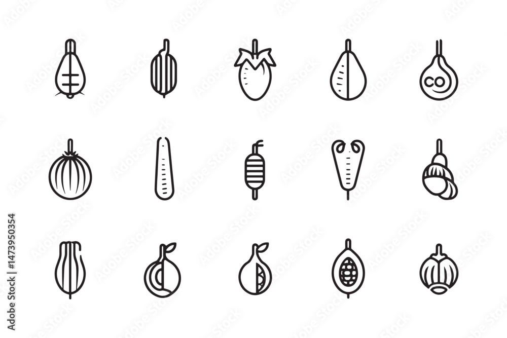 Tamarind Tree Fruit Vector Style Tamarind Tree Fruit Vector Style