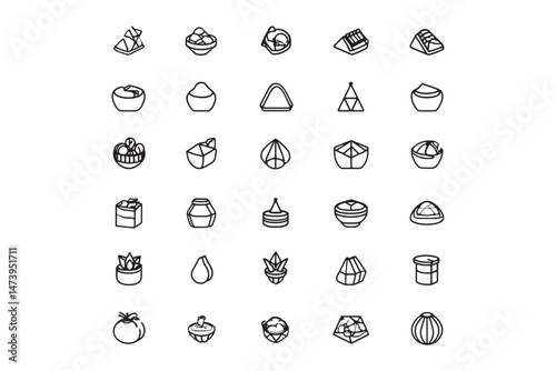 Taro Vegetable Clean Line Drawing
