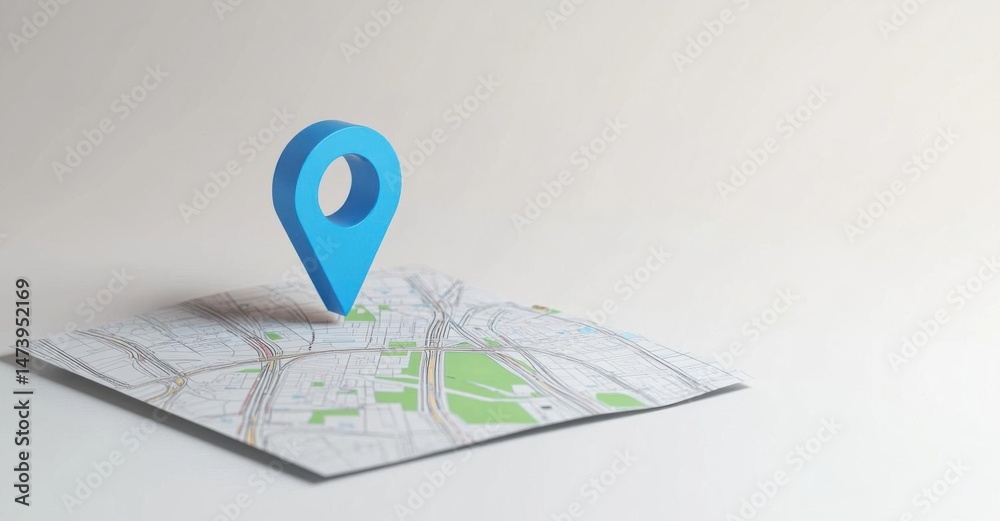 Fototapeta premium Find Your Way, Map it out with location pin and navigation tools.