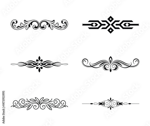 Collection of elegant and decorative vector dividers for design projects and aesthetic enhancement