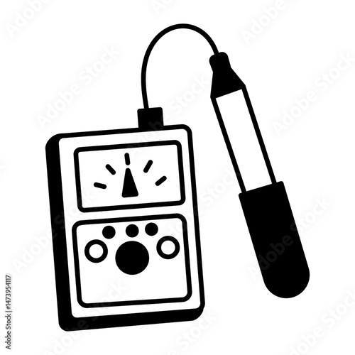 Hand drawn icon showing a ph meter 