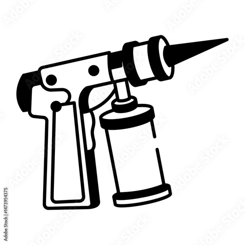 A hand drawn style icon of a dab torch 
