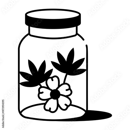 jaA doodle style icon depicting a concentrate jar r 