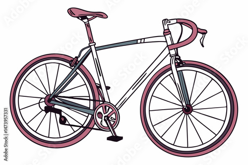 red bicycle on white background