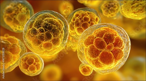 Microscopic View of Adipocytes: Cellular Structures of Fat Tissue
