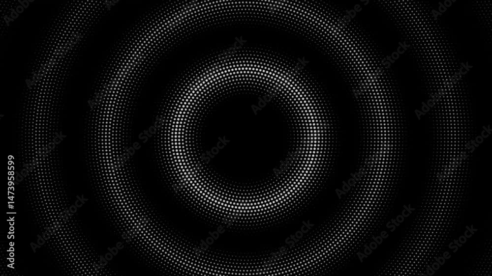 Abstract Concentric Animated Circles Made of Dots with Pulsing Effect Abstract Concentric Animated Circles Made of Dots with Pulsing Effect