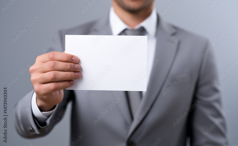 Businessman suit card hand blank paper presentation corporate identity concept close-up.
Businessman suit card hand blank paper presentation corporate identity concept close-up.
