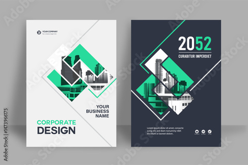 City Background Business Book Cover Design Template