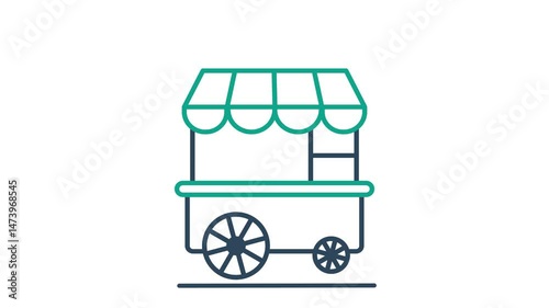 Food cart animated icon. animated icon related to catering. suitable for user interface, provide visual feedback and more. alpha channel, transparent background