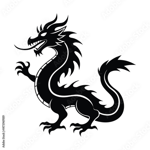 black and white dragon