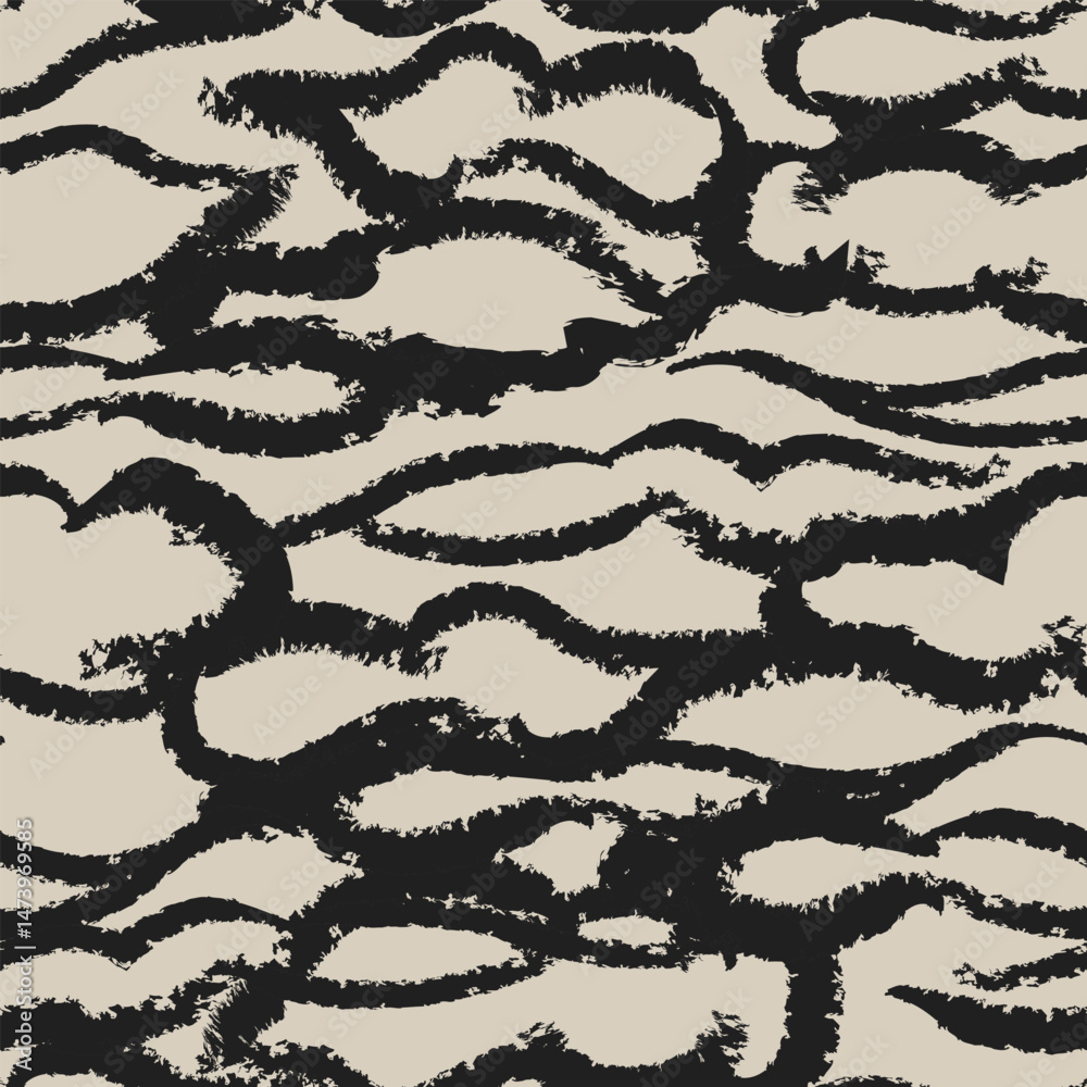Neutral Colour Abstract Brush Strokes Seamless Pattern Design