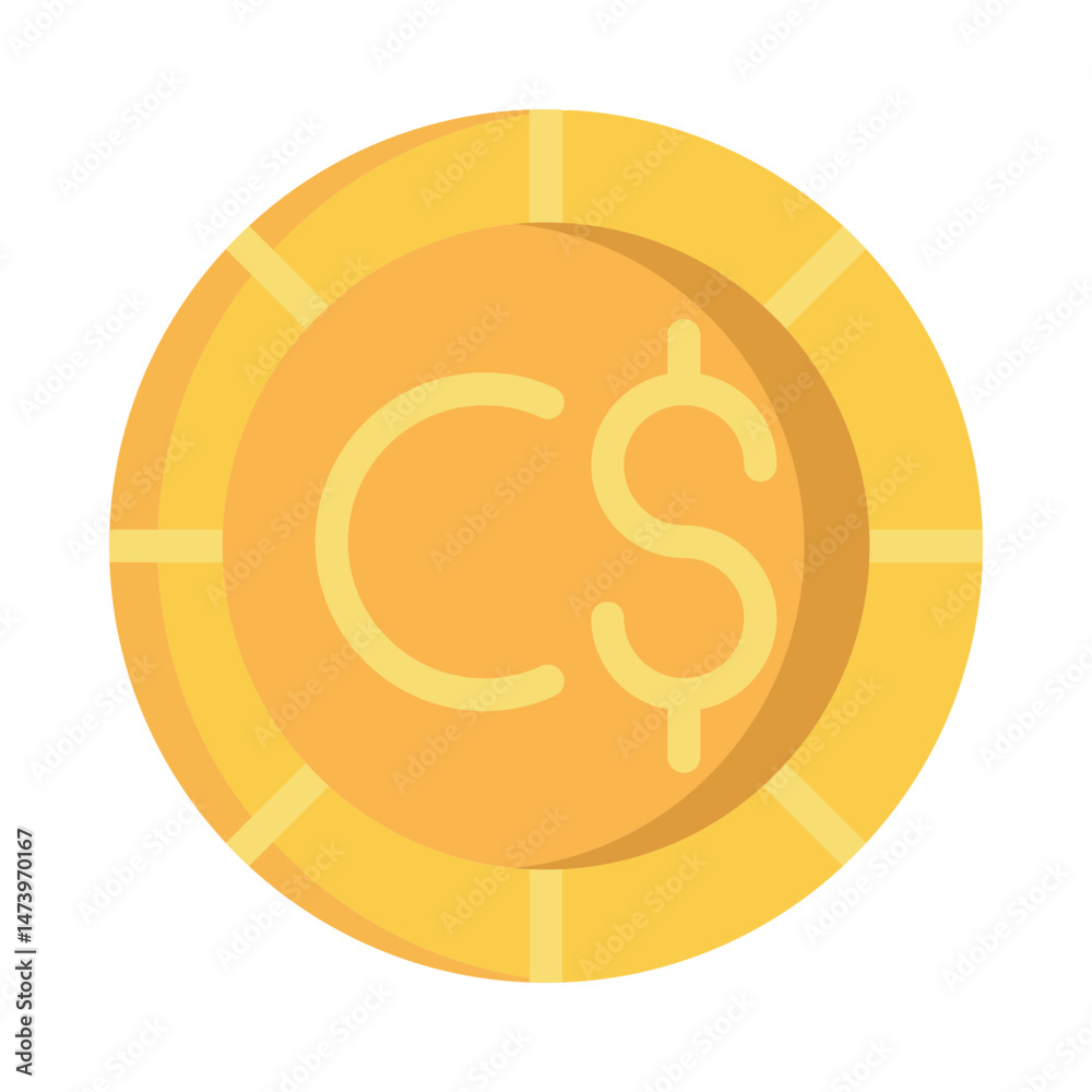 Obraz premium Canadian Dollar Coin Illustration