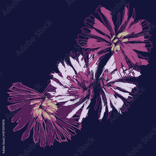 Colourful Abstract Floral Seamless Pattern Design