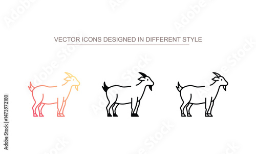 Goat icon design with white background stock illustration