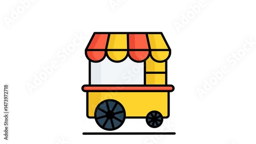 Food cart animated icon. animated icon related to catering. suitable for user interface, provide visual feedback and more. alpha channel, transparent background