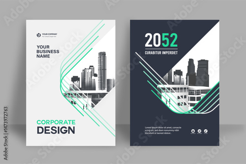 City Background Business Book Cover Design Template