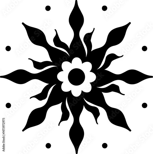 Mandala Flower Pattern Icon – Geometric Floral Spiritual Design