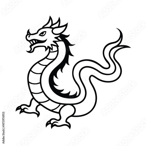 black and white dragon