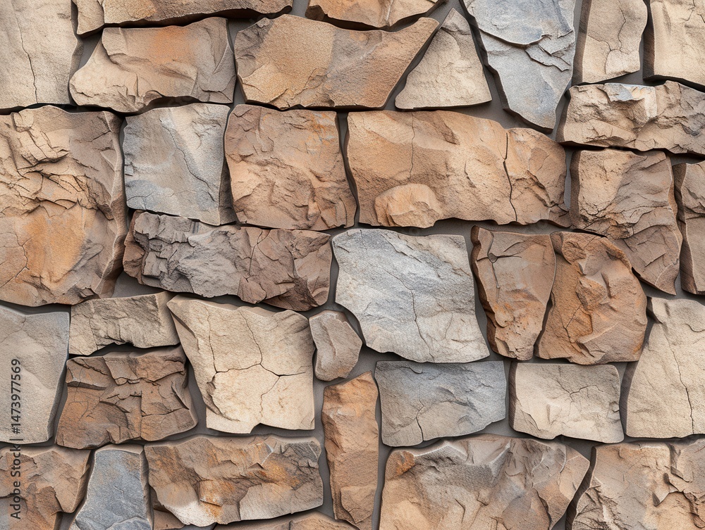 Fototapeta premium Stone wall texture background architectural detail close-up natural environment artistic viewpoint material concept