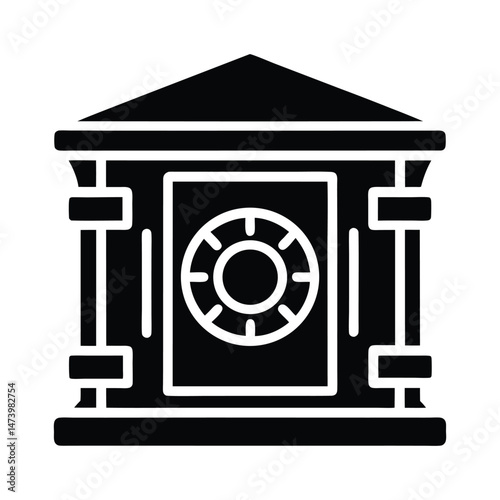 Bank vault icon stencil icon vector silhouette