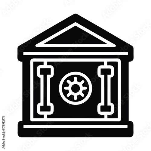 Bank vault icon stencil icon vector silhouette
