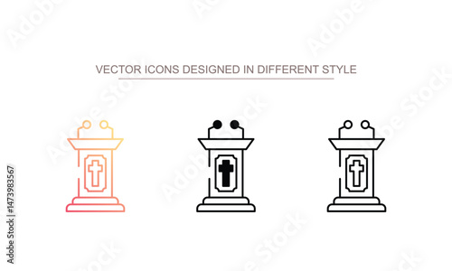Pulpit icon design with white background stock illustration