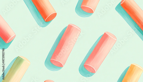 Pastel Cylinders Pattern Background.