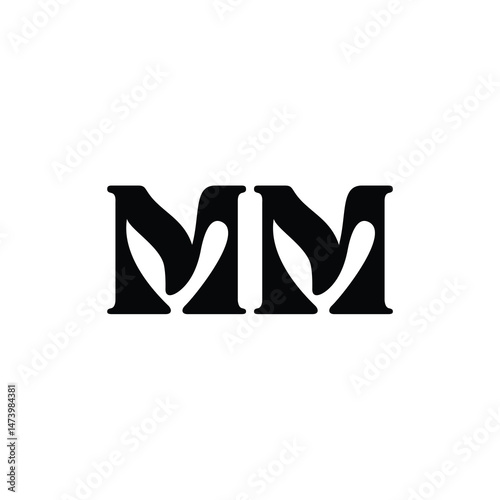 MM monogram logo design letter text name symbol monochrome logotype alphabet character simple logo